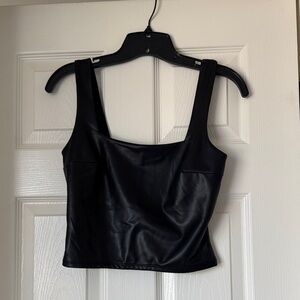 Express Black Leather Tank Top